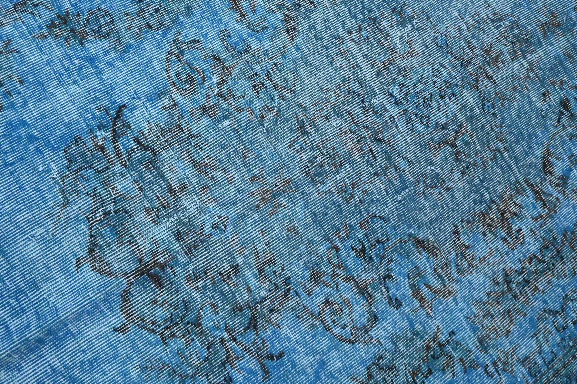 Diep saffierblauw vintage vloerkleed - G626