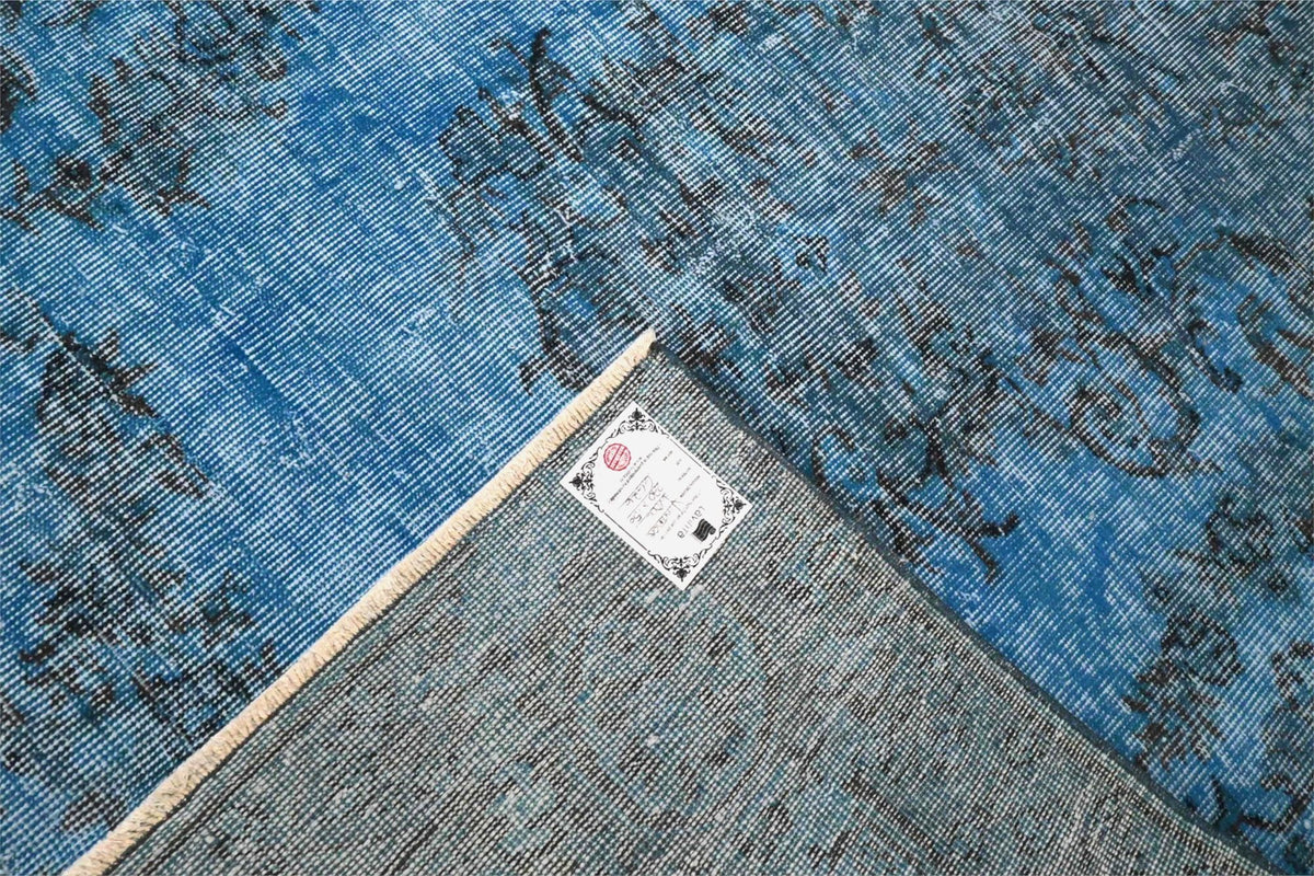 Diep saffierblauw vintage vloerkleed - G626