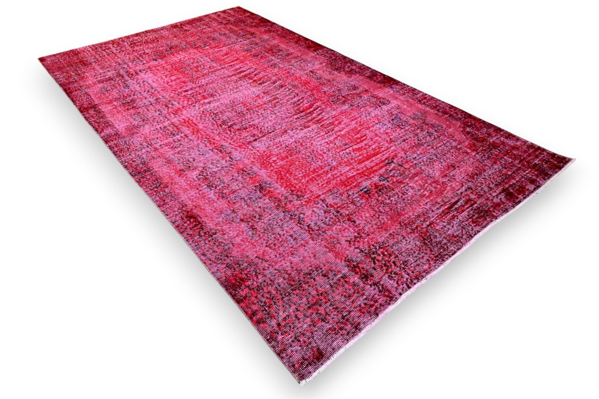 Diep framboosrood vintage vloerkleed - G627