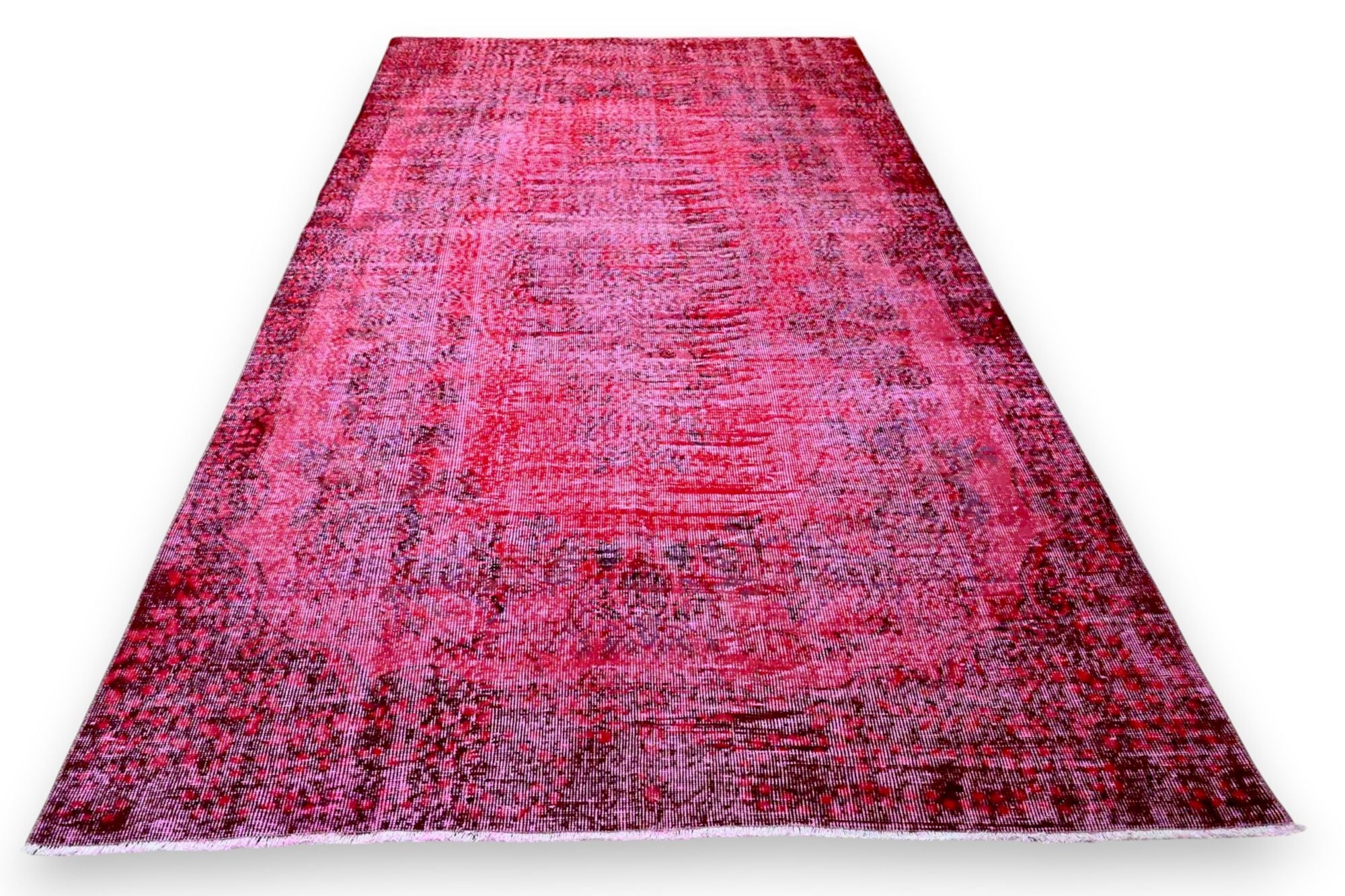 Diep framboosrood vintage vloerkleed - G627