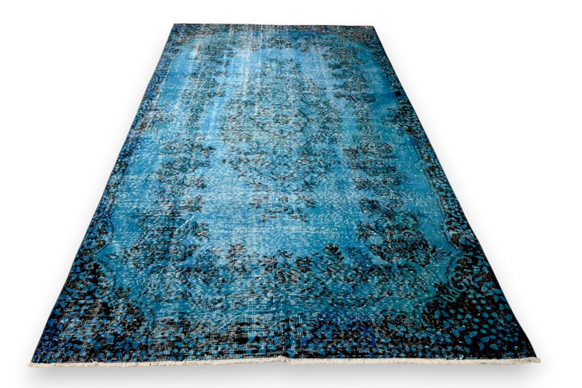 Rustig hemelblauw vintage vloerkleed - G629