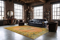 Warm koperoranje vintage vloerkleed - G630