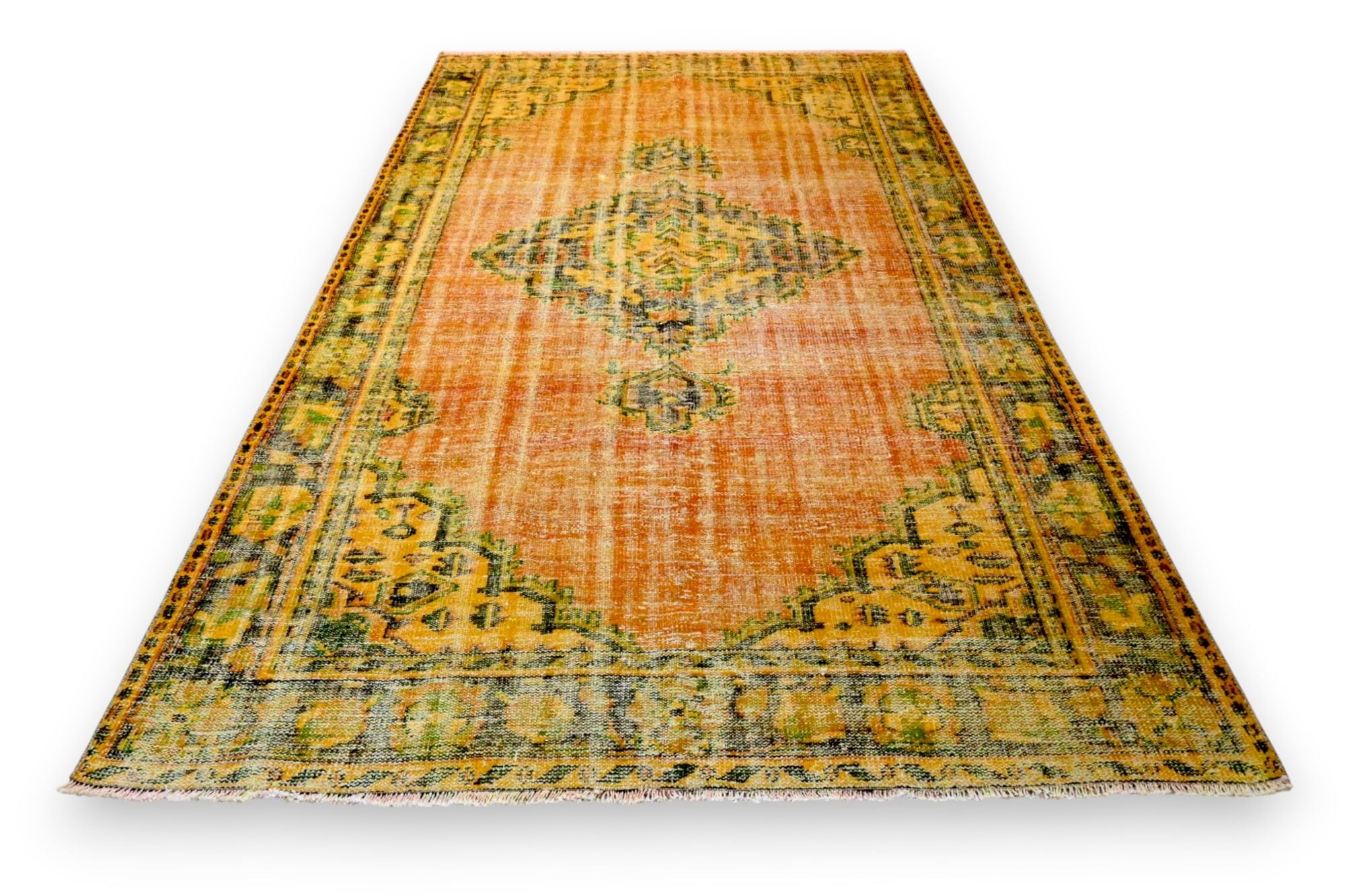 Warm koperoranje vintage vloerkleed - G630