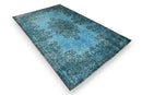 Verweerd oceaanblauw vintage vloerkleed - G631