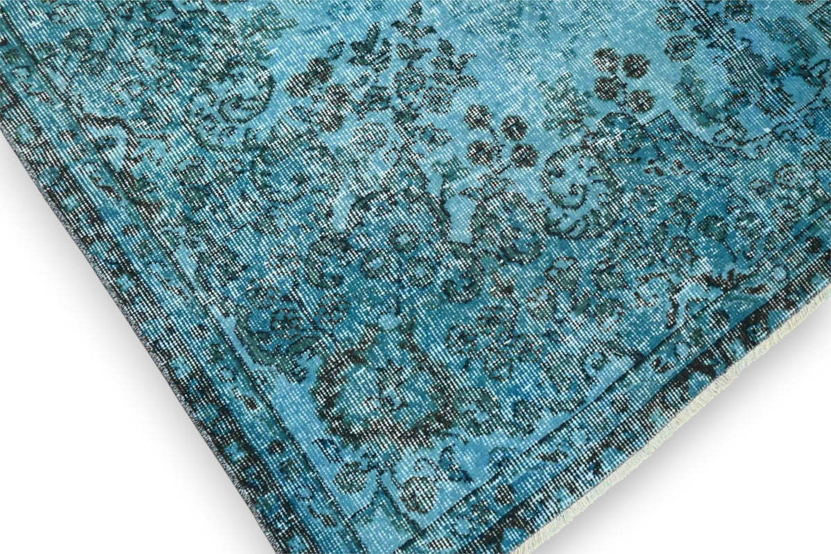 Verweerd oceaanblauw vintage vloerkleed - G631