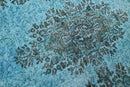 Verweerd oceaanblauw vintage vloerkleed - G631