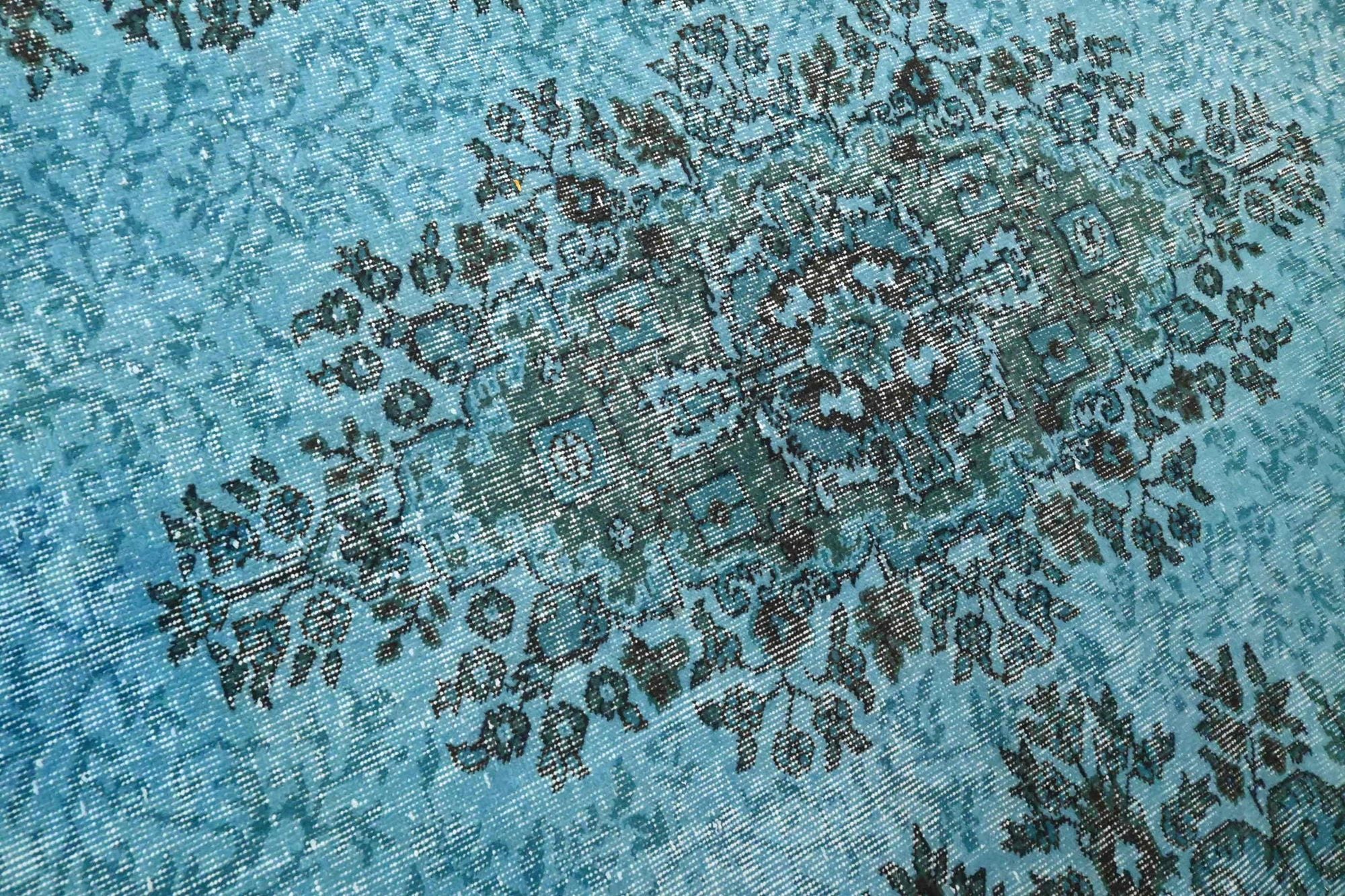 Verweerd oceaanblauw vintage vloerkleed - G631