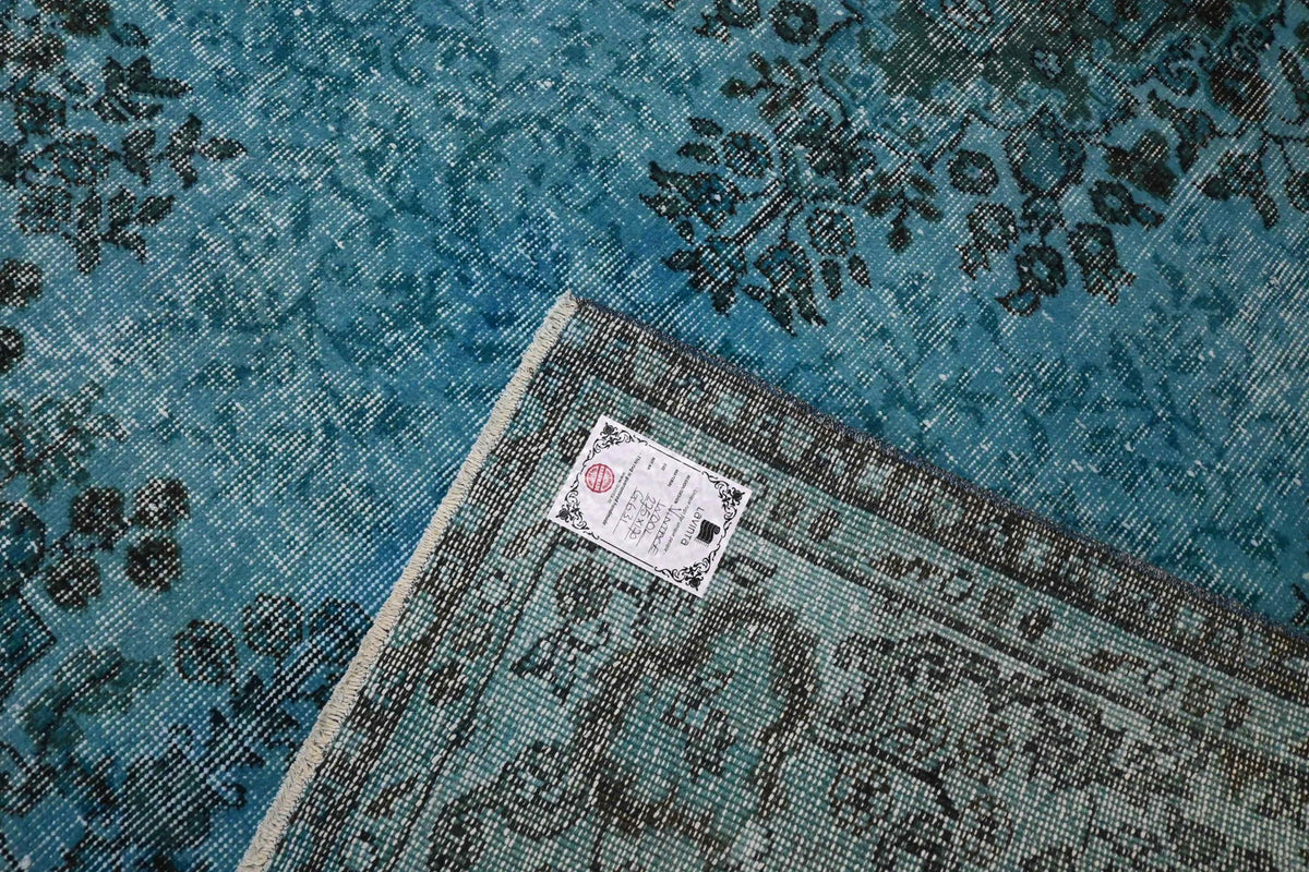 Verweerd oceaanblauw vintage vloerkleed - G631