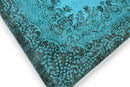 Levendig turquoise vintage vloerkleed - G632