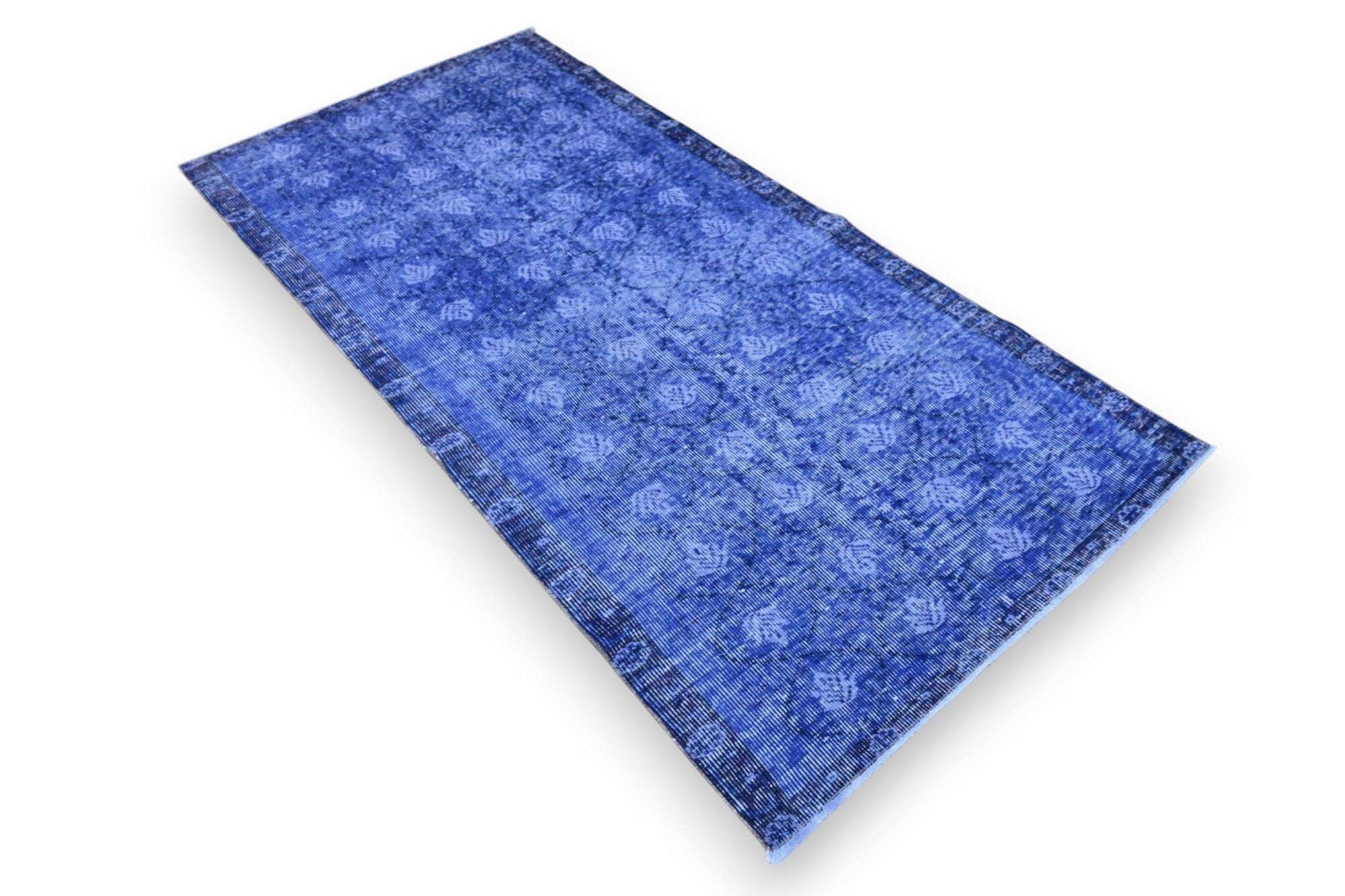 Diep nachtblauw vintage vloerkleed - G633