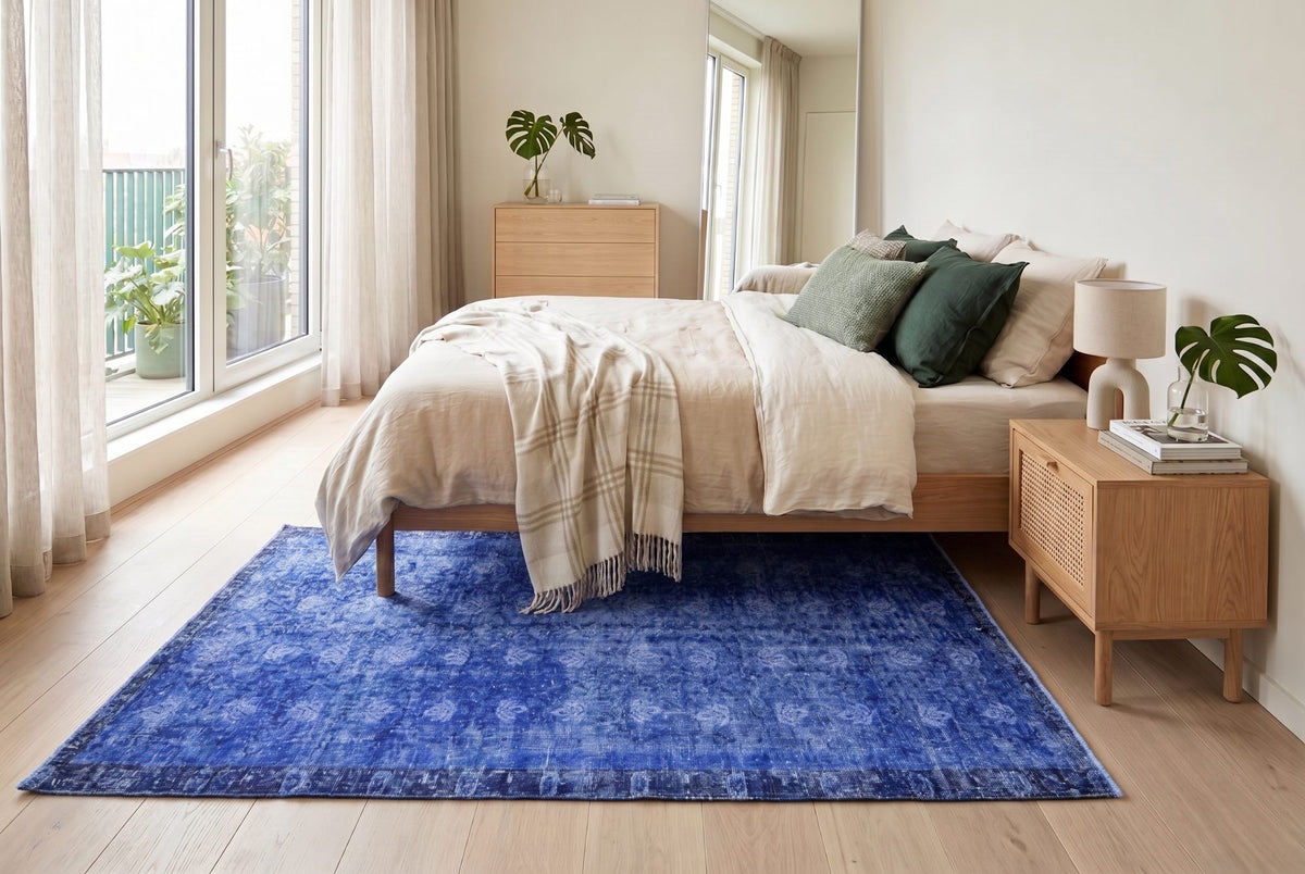 Diep nachtblauw vintage vloerkleed - G633