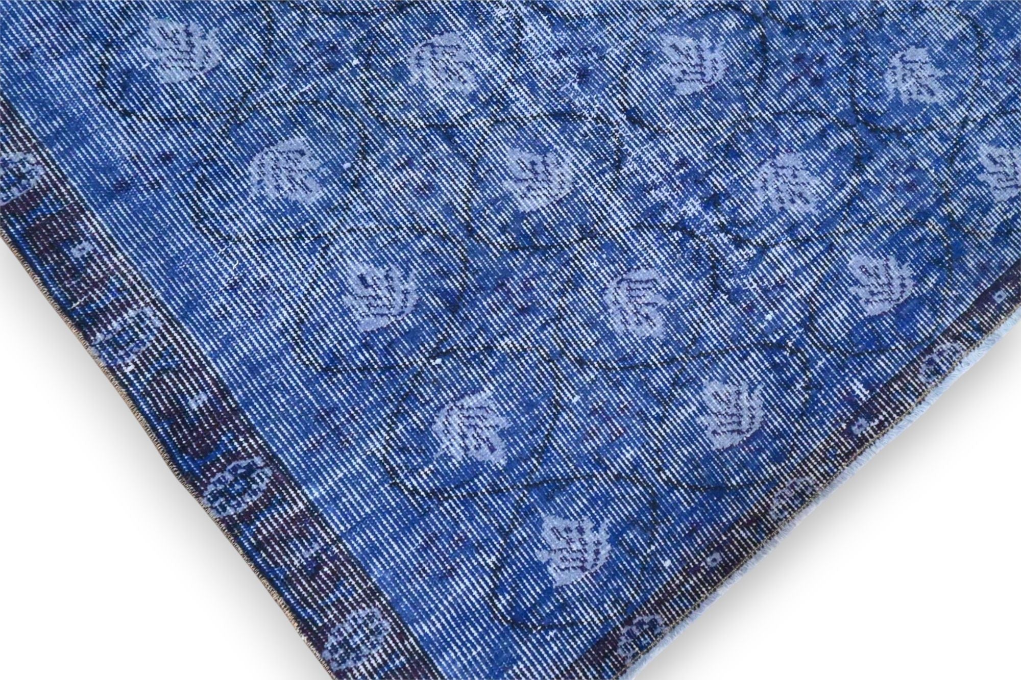 Diep nachtblauw vintage vloerkleed - G633