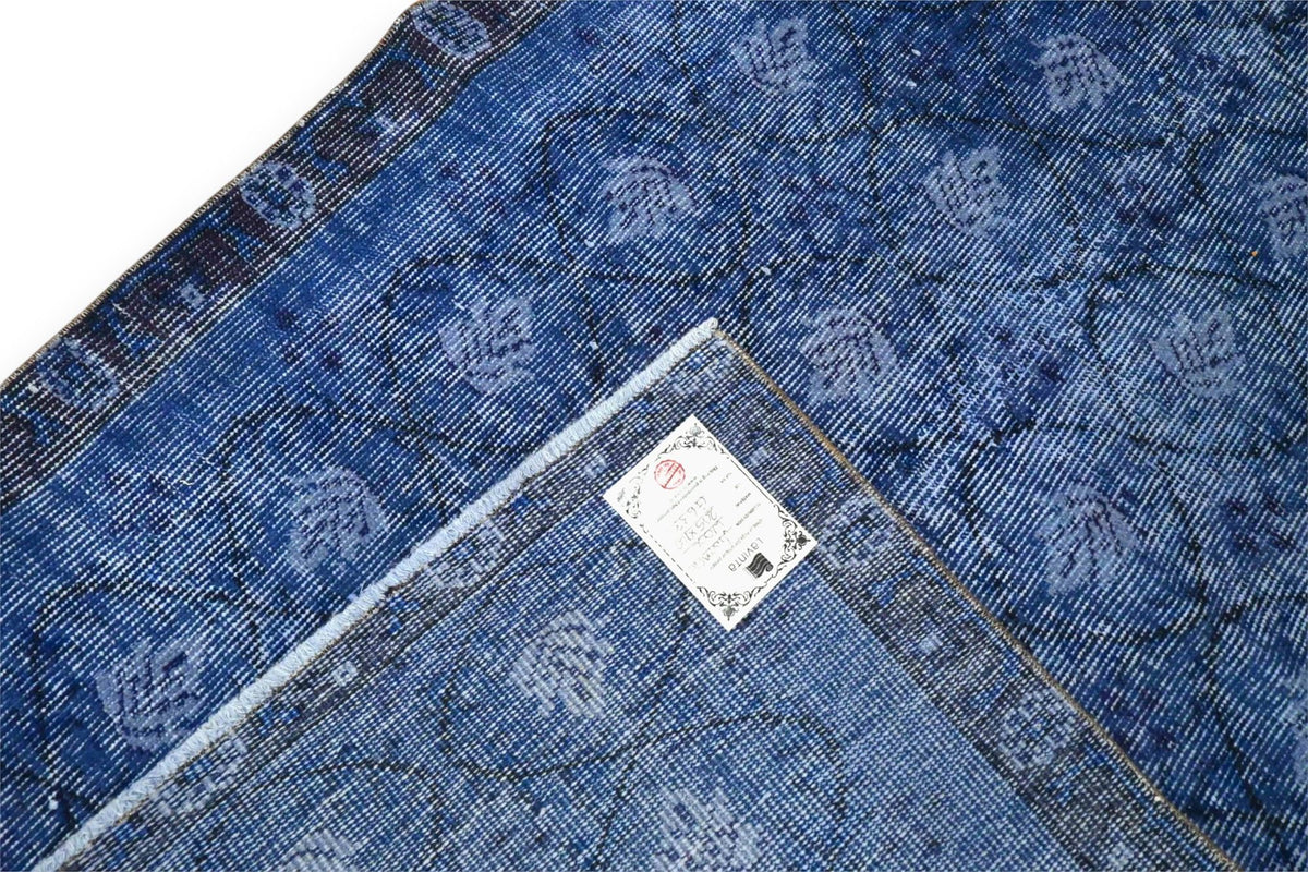 Diep nachtblauw vintage vloerkleed - G633