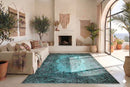 Turquoise vintage vloerkleed - G634