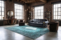 Turquoise vintage vloerkleed - G634
