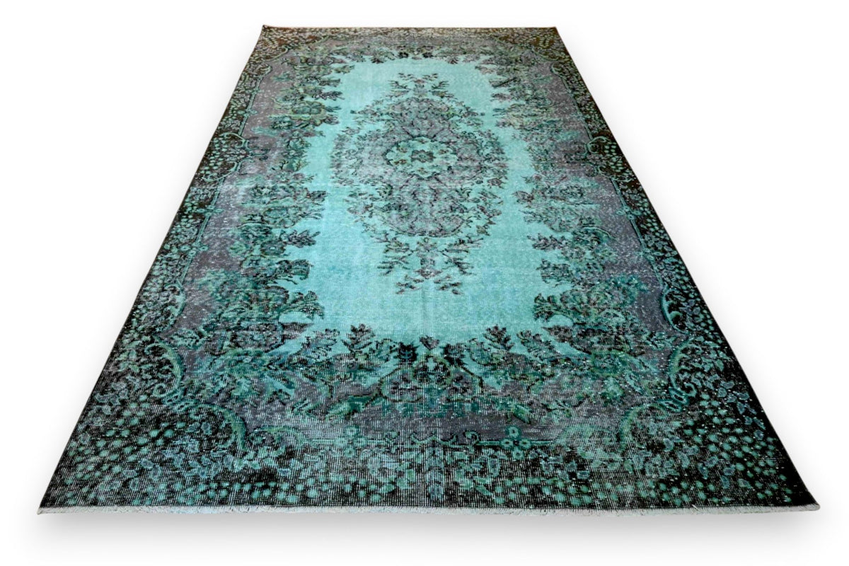 Turquoise vintage vloerkleed - G634