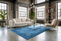 Blauw vintage vloerkleed - G635