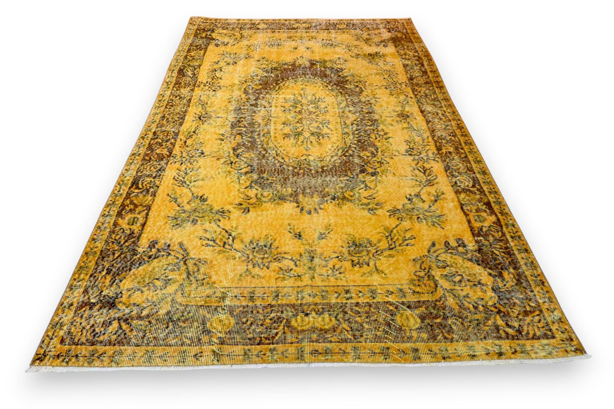 Geel vintage vloerkleed - G636