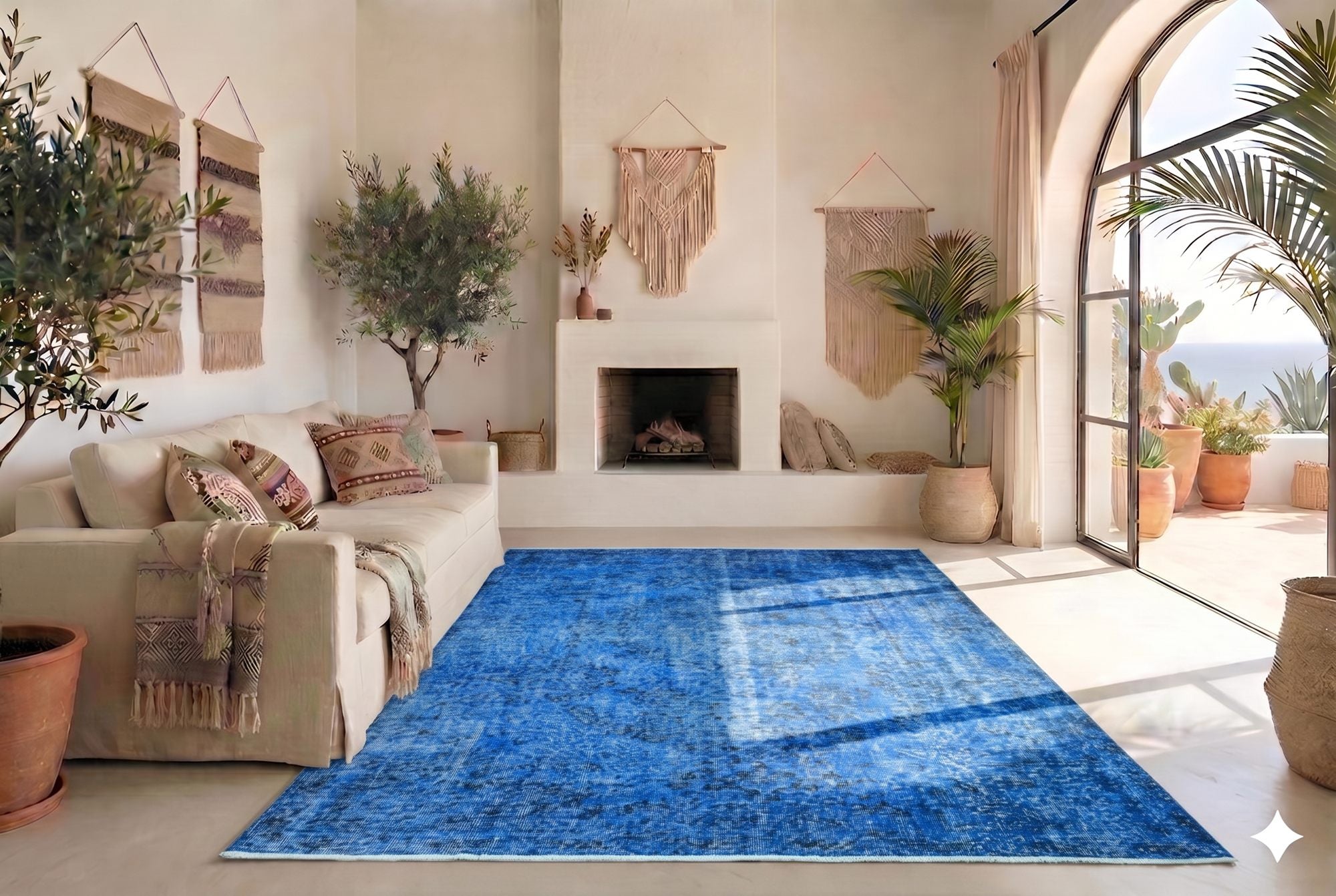 Blauw vintage vloerkleed - G638