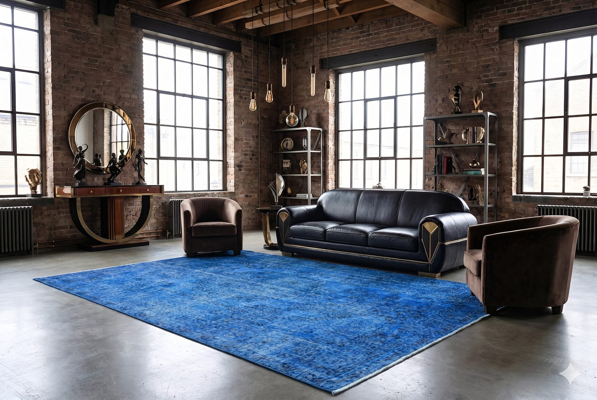Blauw vintage vloerkleed - G638