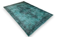 Rustig grijsturquoise vintage vloerkleed - G639