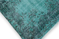 Rustig grijsturquoise vintage vloerkleed - G639