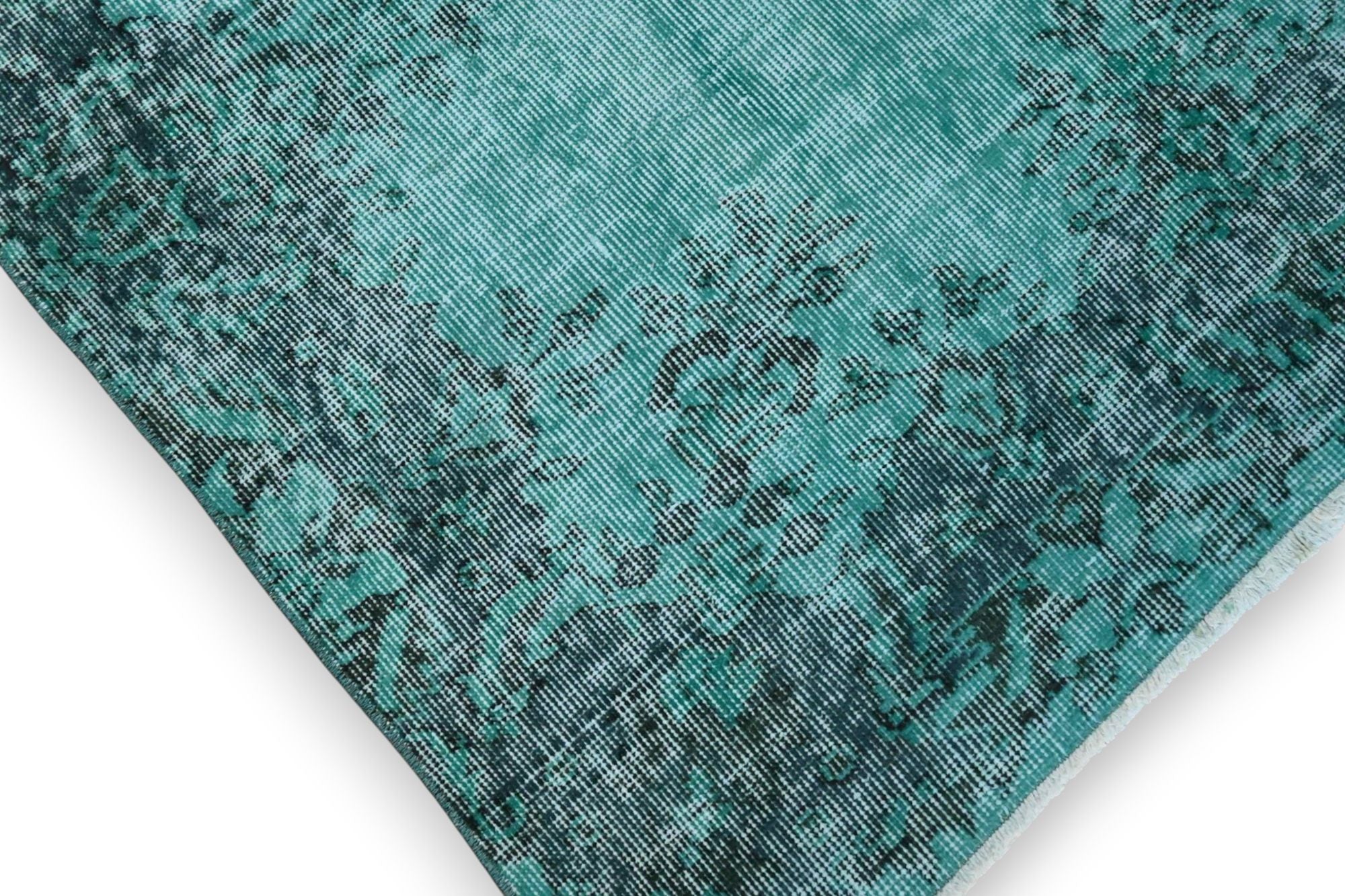 Rustig grijsturquoise vintage vloerkleed - G639