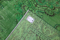 Helder lentegroen vintage vloerkleed - G640