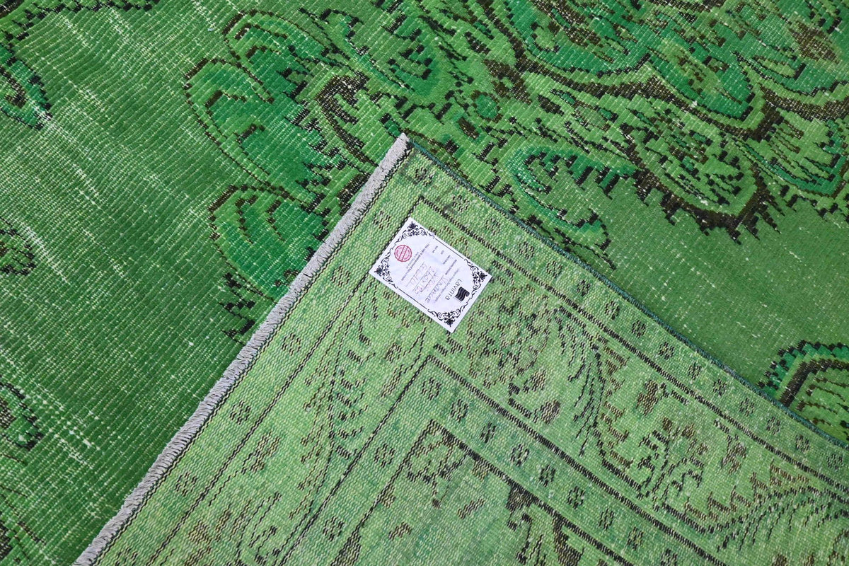 Helder lentegroen vintage vloerkleed - G640