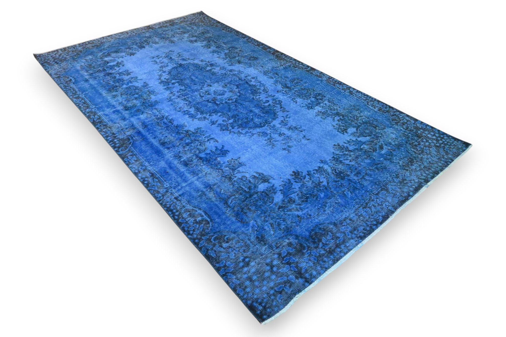 Levendig kobaltblauw vintage vloerkleed - G641
