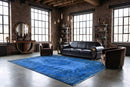 Levendig kobaltblauw vintage vloerkleed - G641