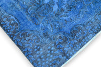 Levendig kobaltblauw vintage vloerkleed - G641