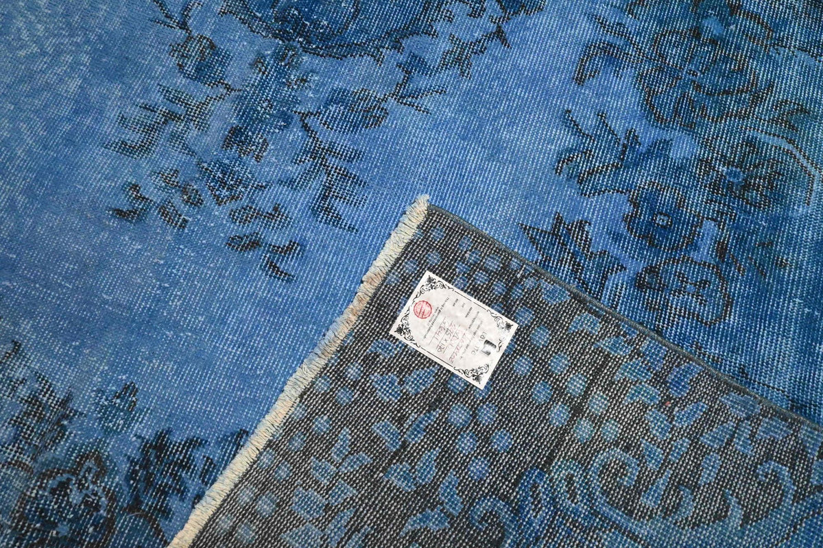 Levendig kobaltblauw vintage vloerkleed - G641