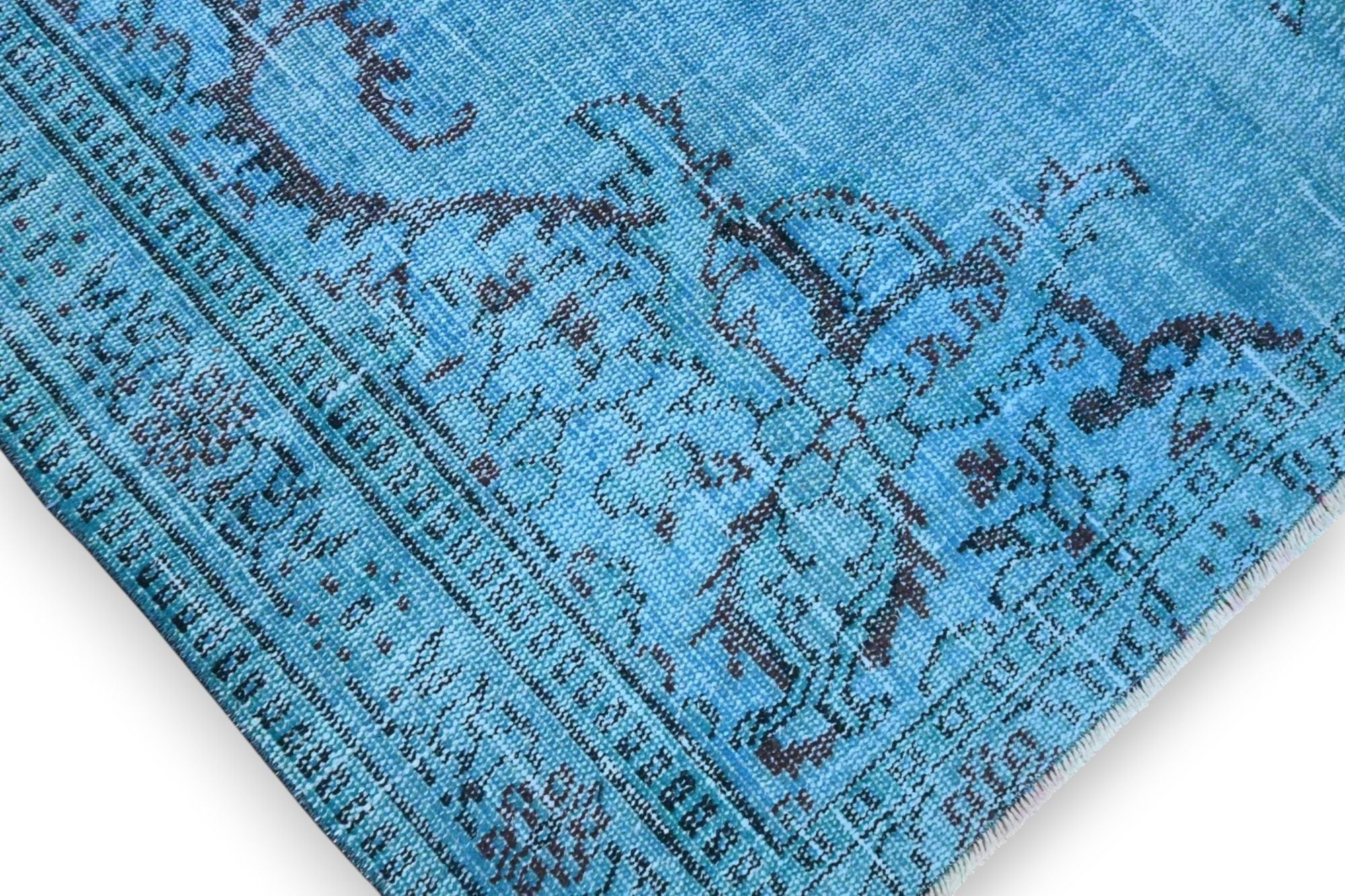 Deep royal blue vintage rug - G642