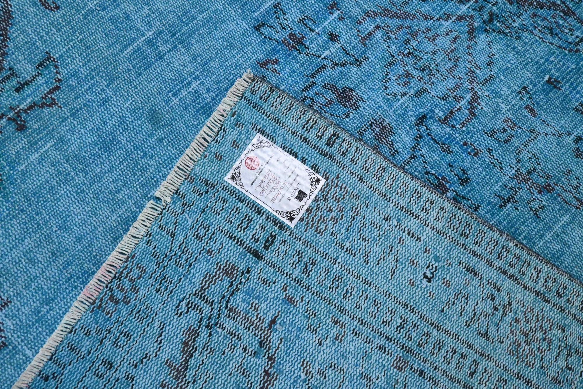 Deep royal blue vintage rug - G642