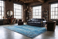 Verweerd staalblauw vintage vloerkleed - G643