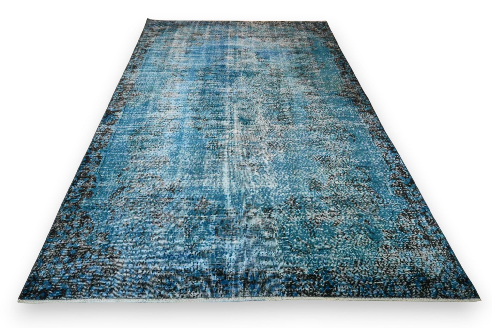 Verweerd staalblauw vintage vloerkleed - G643