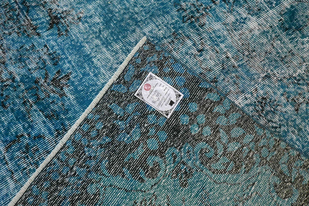 Verweerd staalblauw vintage vloerkleed - G643