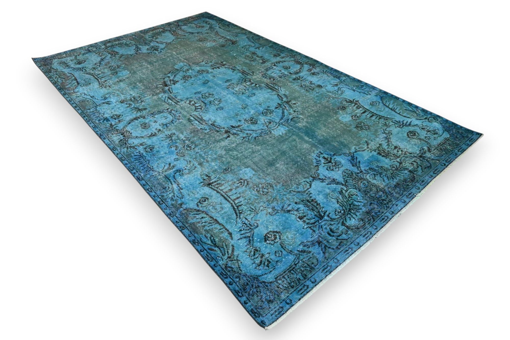 Statig kobaltblauw vintage vloerkleed - G644