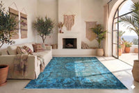 Statig kobaltblauw vintage vloerkleed - G644