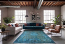 Statig kobaltblauw vintage vloerkleed - G644