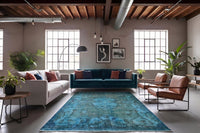 Statig kobaltblauw vintage vloerkleed - G644