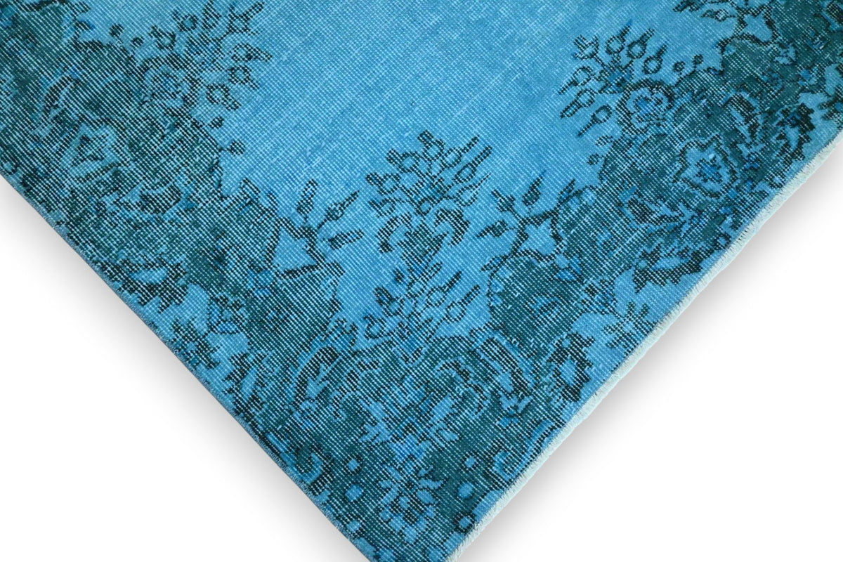 Fris zeeblauw vintage vloerkleed - G645