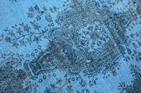 Fris zeeblauw vintage vloerkleed - G645