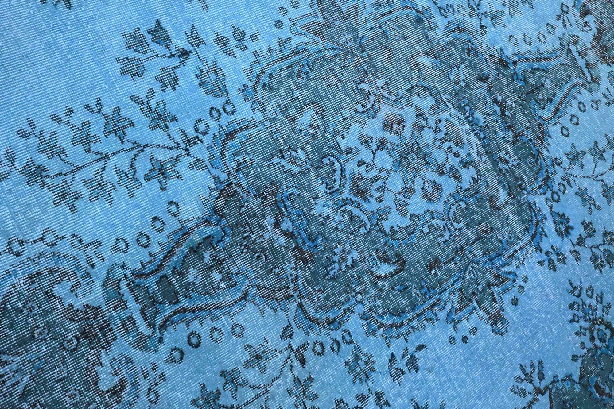 Fris zeeblauw vintage vloerkleed - G645