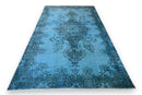 Fris zeeblauw vintage vloerkleed - G645