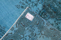 Fris zeeblauw vintage vloerkleed - G645