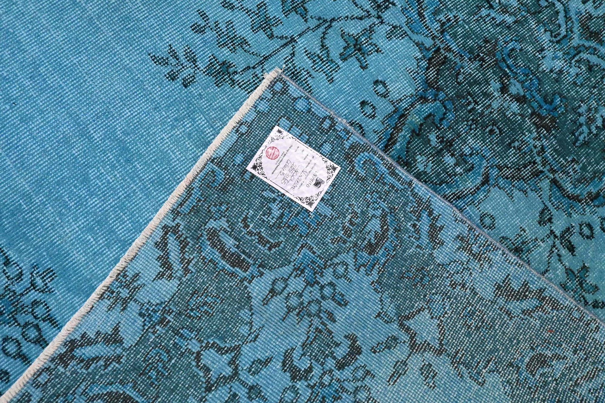 Fris zeeblauw vintage vloerkleed - G645