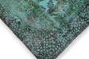 Donker zeeturquoise vintage vloerkleed - G646