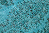 Helder oceaanblauw vintage vloerkleed - G647